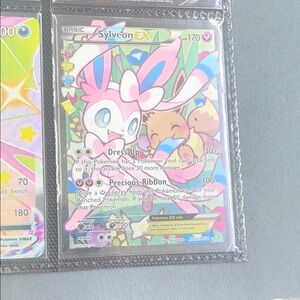 Pokemon Sylveon EX Trading Card - Pink and Blue